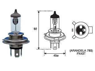 002588700000 - H4 LAMP. MOTO 12V 35/35W